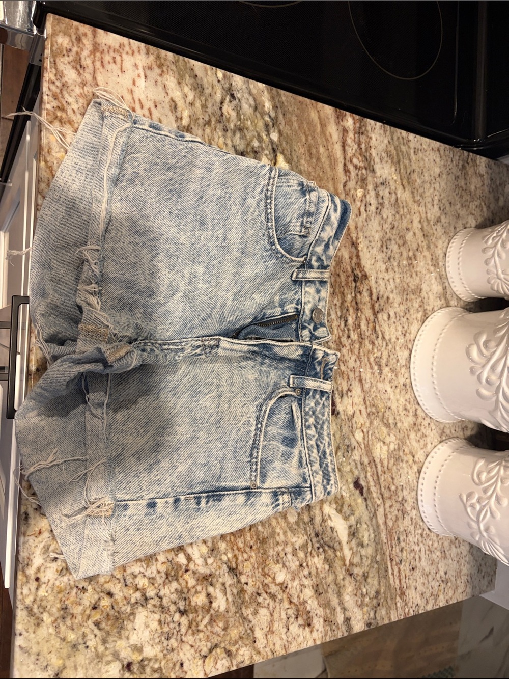PacSun Light Blue Distressed Denim Shorts